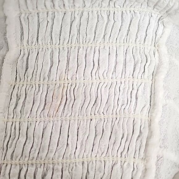 Cotton Natural Womens Gauzy White Embroidered Smocked Back Tunic Top Size XXL - Picture 13 of 13